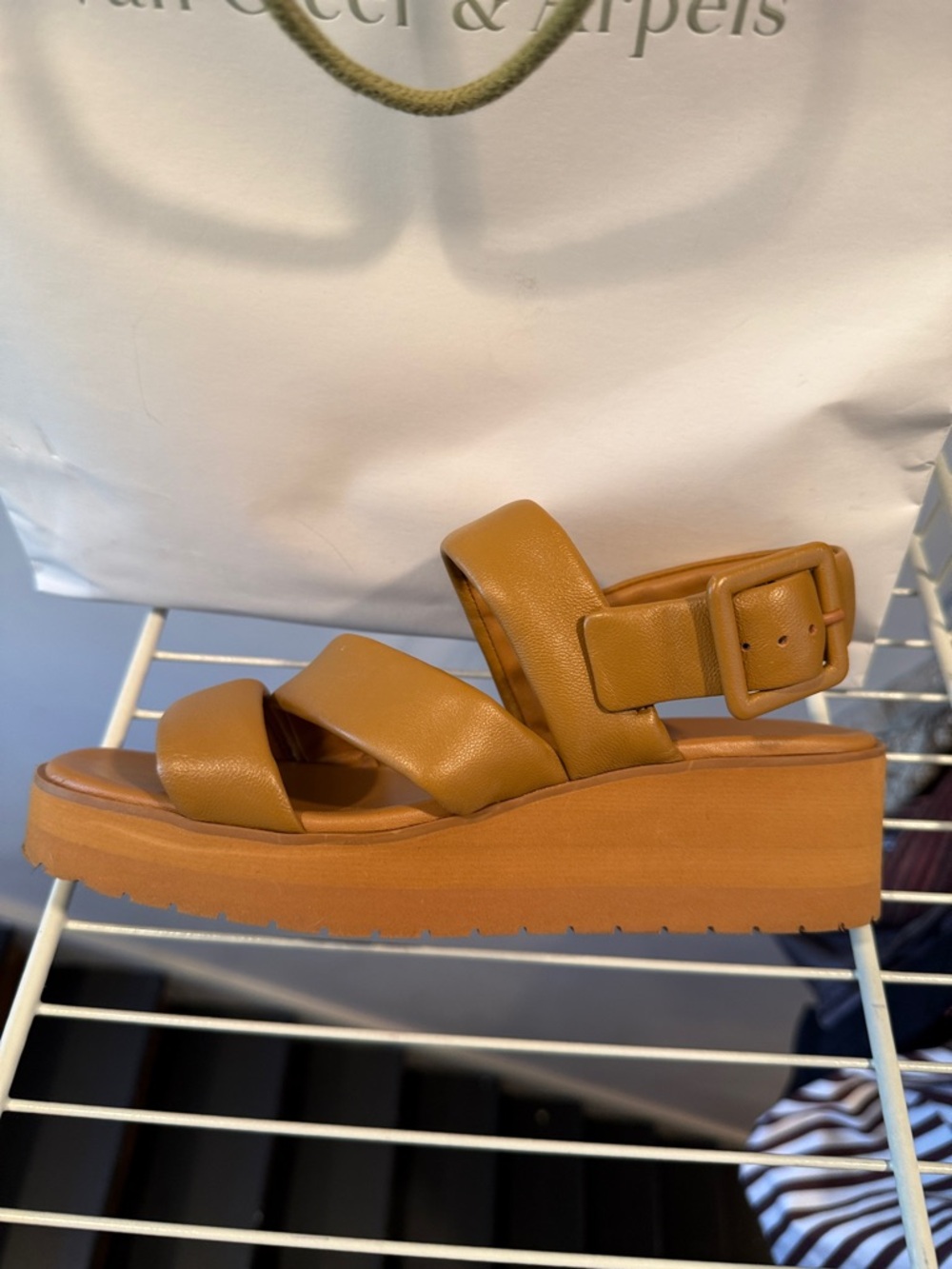 Vince Tan Leather Platform Sandals - Picture 3 of 15